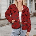 thumbnail image 3 of Jackets for Women Winter Coat Jackets Flannel Stand Collar Jacket(Bats,Size:S-4XL), 3 of 7