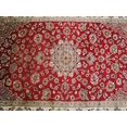 thumbnail image 4 of AHMEDANI Exclusive Red Floral Lovely Rare Hand Knotted Rug Wool Silk Carpet (6 x 4)', 4 of 9
