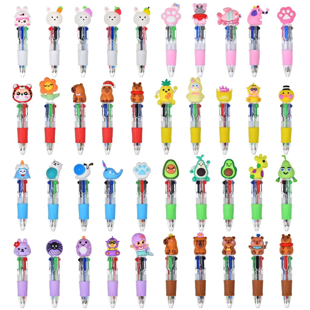 MOMOJIA 4 Color-in-1 Writing Pens Retractable Colored Ballpoint Pen for Color Coding