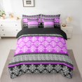 thumbnail image 2 of Feelyou Purple Damask Women Bedding Comforter Set 7pcs, Southwestern King Bedding Sets, 2 of 8