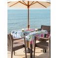 thumbnail image 3 of Outdoor Tablecloth with Umbrella Hole for Patio/Picnic/Party/Camping, Spring Waterproof Table Cloth Square Cover Washable, Truck Botanical Rose Leaves Blue White Plaid (60"x 60"), 3 of 8