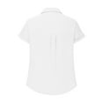 thumbnail image 2 of Yubnlvae White Womens Blouses Casual Tops Batwing Sleeve Pocket Patched Shirt Casual Work T Shirts Double Layer Wrinkled Fabric, L, 2 of 8