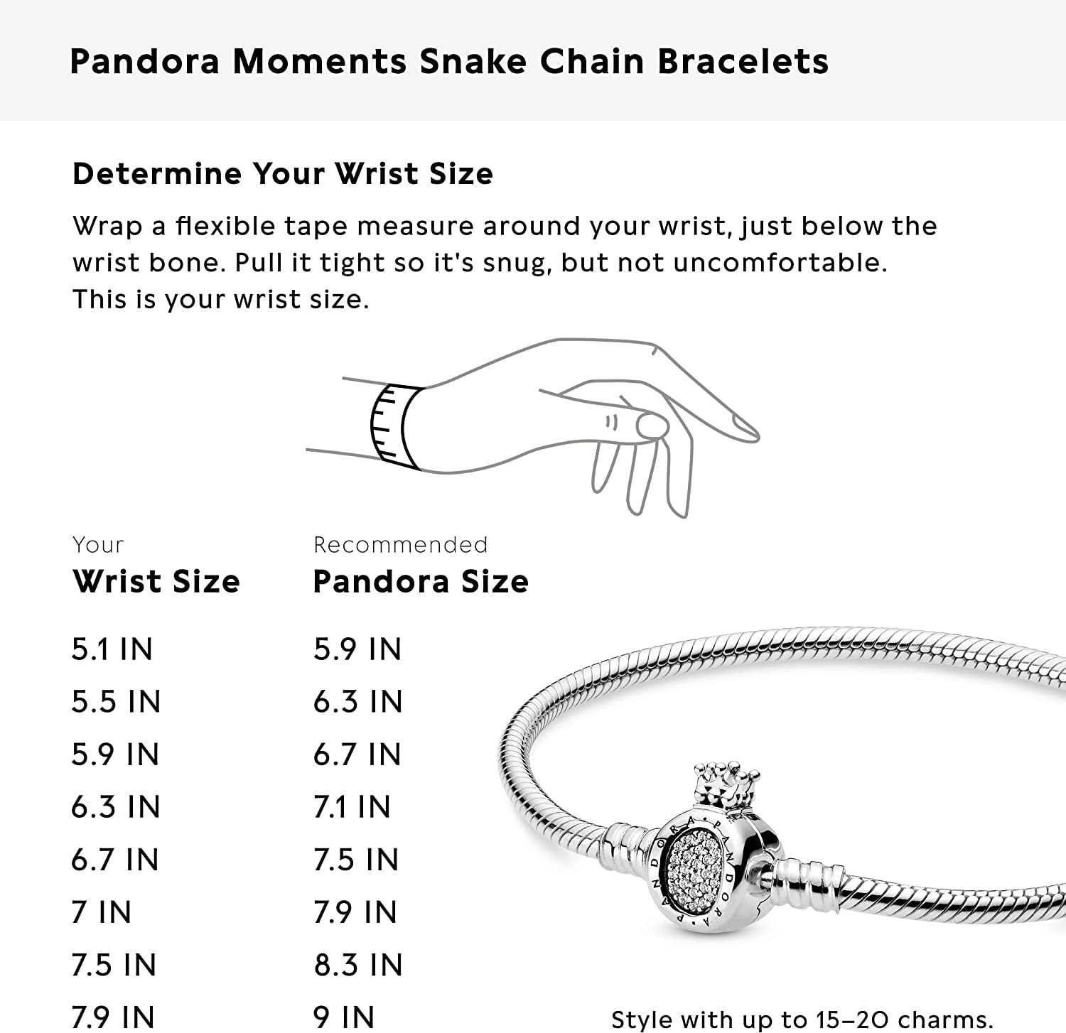 Men's Bracelet Size Chart - Find Your Size - NineTwoFive