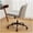 Light Grey, variant on GloryStar Office Chair with Wheels, Armless Cross Legged Office Chair with Height Adjustable, Pu Leather Office Chair, Vanity Chair for Make Up,Small Space,Bed Room, Office