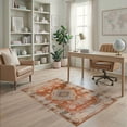 thumbnail image 2 of ODIKA Shaped Solid Vintage Round Distressed Motif Circle Border Boho for Home Office, Gaming Room, Under Desk, Non-Slip Chair-Friendly, 2 of 7