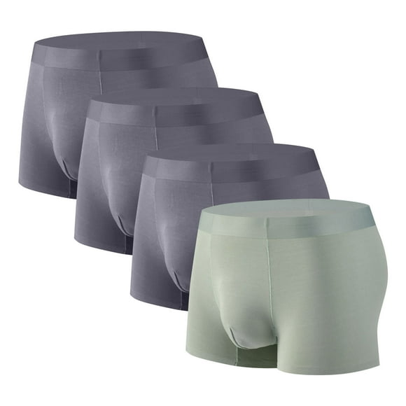 Qulqfy Men Boxer Briefs Cooling 4 Pack Performance Breathable Boxer Briefs Quick Dry Big & Tall Stretch Mens Underwear Briefs XXL