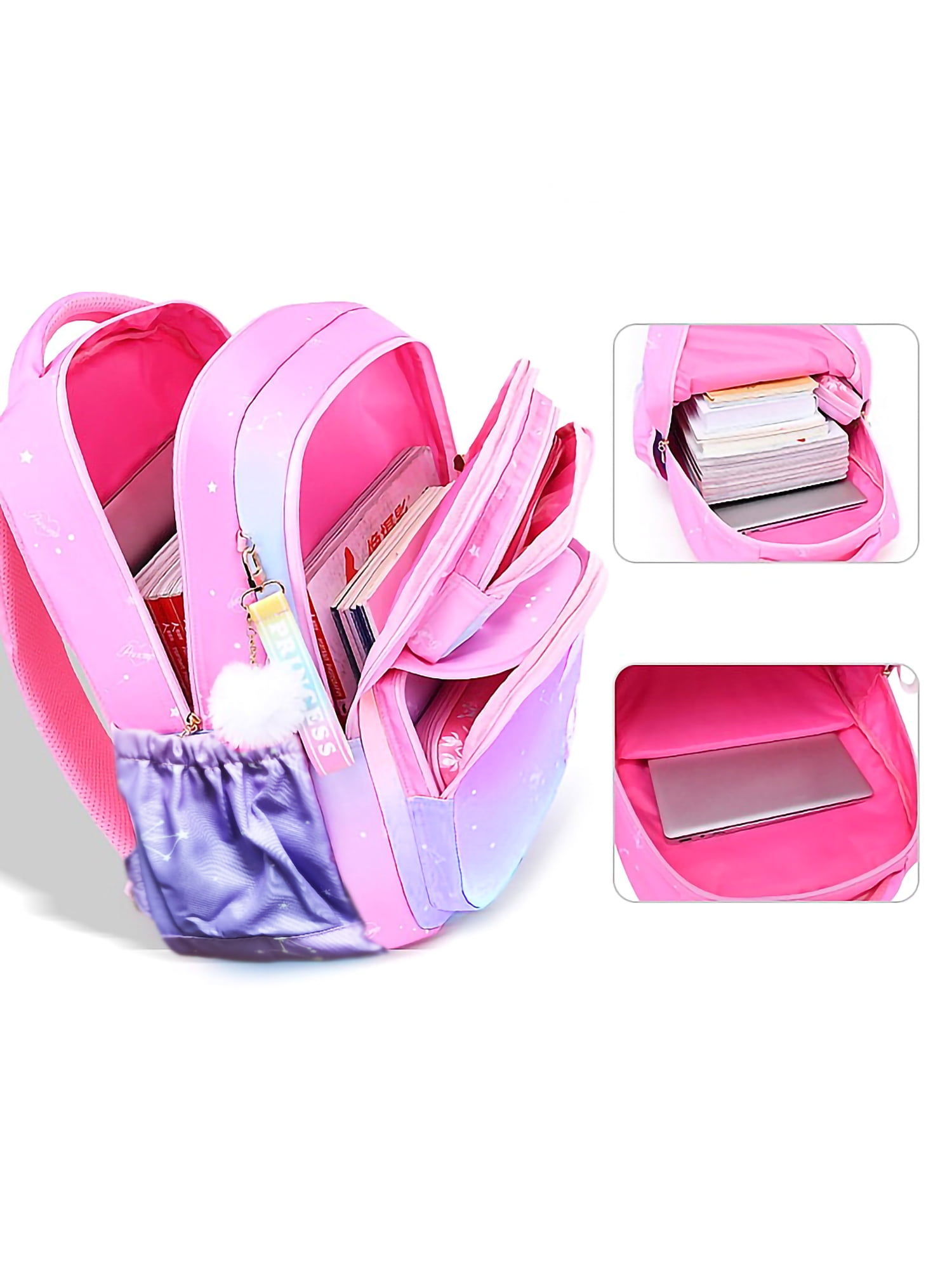 Lvelia School Bag for Girls,School Backpacks for Kids,Cute Bookbags,Pink, Girl's, Size: 18.1 x 11.8 x 7.5