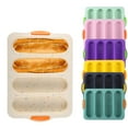 thumbnail image 3 of Clearance Cake Mould under $10,Silicone Non Stick French Bread Mould 4 Tray Loaf Pan Bake Non Stick Baking Oven Toaster Pan Silicone Sandwich French Baking Tray, 3 of 3