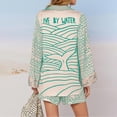 thumbnail image 4 of Women Shorts Sets Outfits Casual Beach Stylish Printed Long Sleeve V Neck Loose Shirt Shorts Suit Summer Outfits For Women Green XXXL, 4 of 7