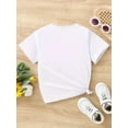 thumbnail image 2 of Camiseta de manga corta con estampado gráfico de unicornio, top informal de punto con cuello redondo y ligera elasticidad, mezcla de algodón (95 % algodón, 5 % elastano), prenda de verano para edades, 2 of 6