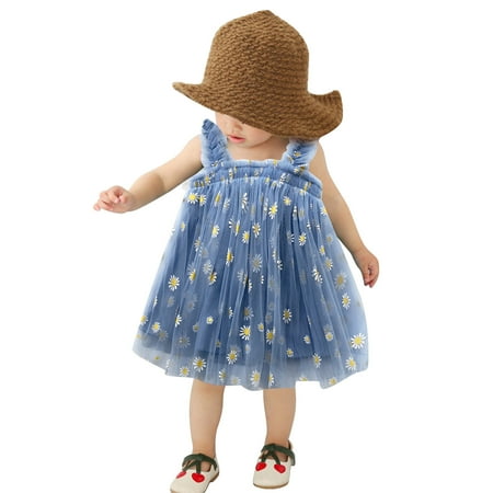 

Simu Girls Dresses Size 5 Kids Baby Girls Layered Sleeveless Tulle Tutu Dress For Toddler Princess Suspenders Daisy Floral Summer Beach Dress Casual Clothes Short-Sleeve and Sleeveless Dress