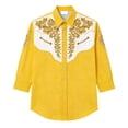 thumbnail image 4 of Mens Printed Long Sleeve Shirt Festival Western Adventurer Casual Cowboy Button Down Top Clothes, 4 of 4