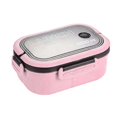 thumbnail image 2 of Contenedor de almuerzo Bento Box Sunnimix 2 Capas 3 compartimentos Fácil de Limpiar portátil Rosa roja, 2 of 7