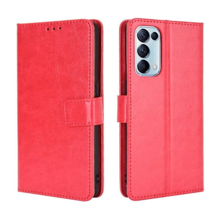 Flip Case for OPPO Reno 5 5G All-in-One Wallet Multifunctional Folio Flip Cover with Card Holder and Detachable Wrist Strap