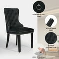 thumbnail image 4 of Foredo PU Leather Dining Chairs Set of 2, Tufted Upholstered Dining Room Chair with Pull Ring and Solid Wood Legs, Black, 4 of 7