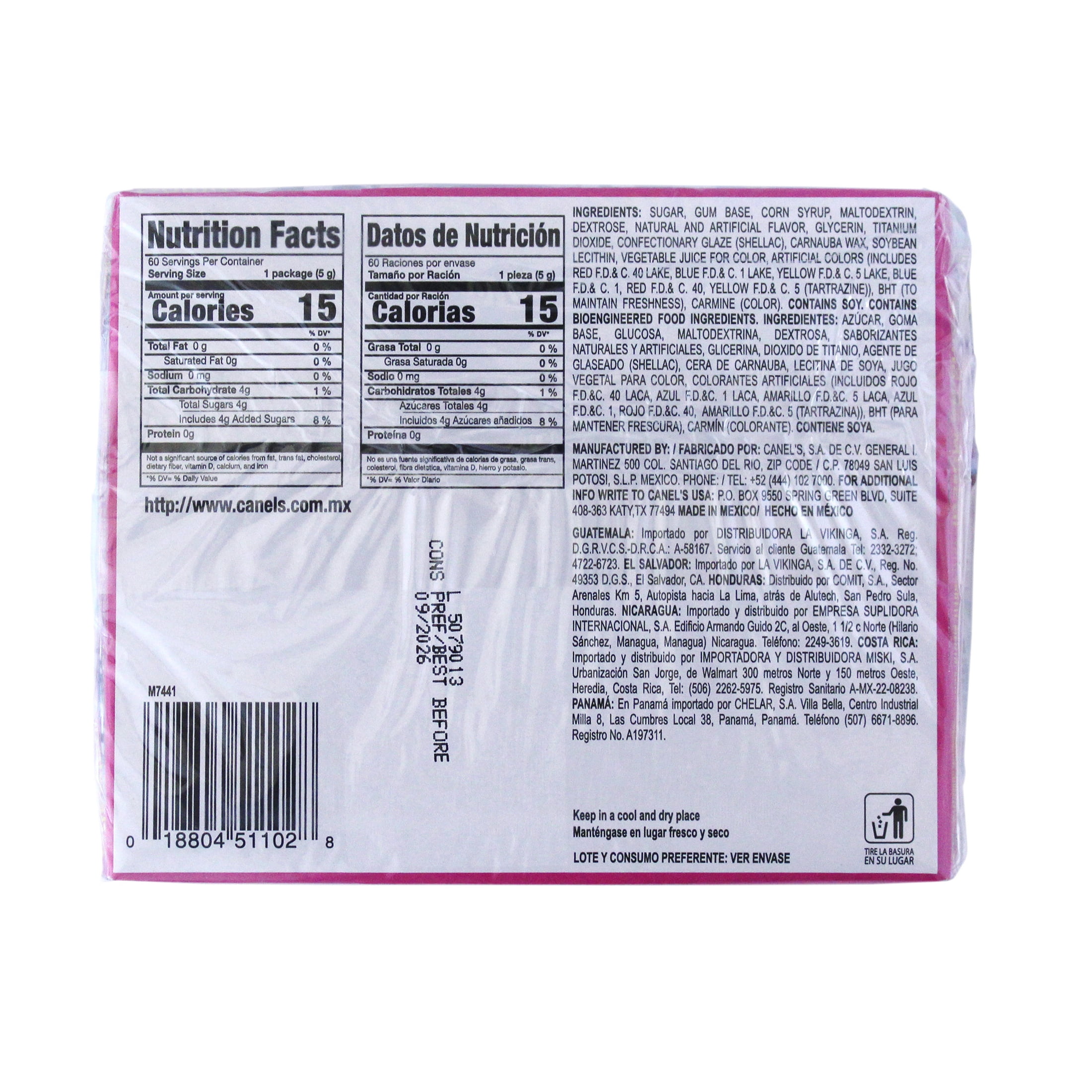 (3 pack) Canel's Assorted Flavors Chewing Gum Display, 0.17 oz