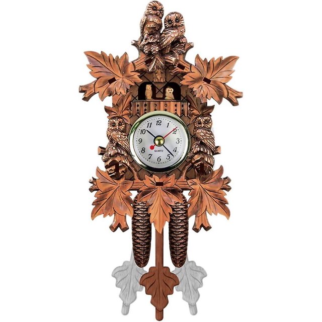 2024, Reloj de cuco de madera artesanal Reloj de pared de arte vintage estilo árbol para el hogar Restaurante Decoración de unicornio