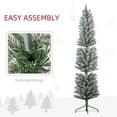 thumbnail image 5 of HOMCOM 6 Foot Artificial Snow Flocked Pencil Christmas Tree, 5 of 9
