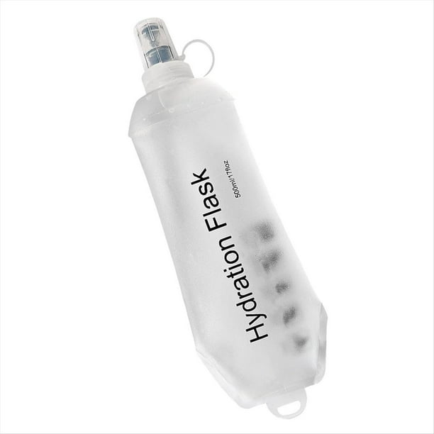 Botella Blanda de 500 Ml, Botella de Agua Blanda Plegable de TPU para Mochila de Hidratación, Botella de Agua Plegable para Senderismo, Ciclismo, Escalada B