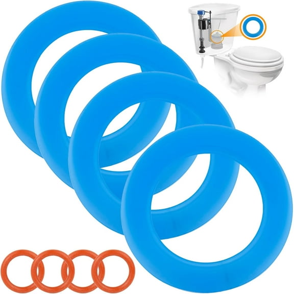 Flush Valve Seal for American Standard & Eljer Toilets, Upgraded Silicone Material 7301111-0070A American Standard Toilet Parts Replacement with O Rings for Champion 4 and Eljer Titan 4, 4Pcs