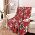 thumbnail image 2 of Red Christmas Snowflake Pattern Round Blanket,Comfortable Soft Flannel Throw Blanket,All Season,Warm Lightweight Blankets for Sofa Bed Couch Living Room Chair 47"x47", 2 of 5