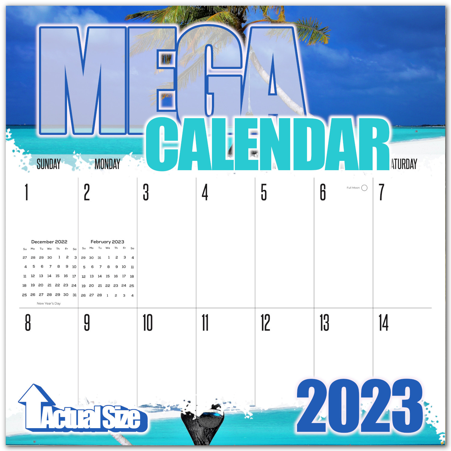 large grid calendar 2022