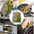 thumbnail image 4 of SPXUBZ Kitchen Towels, Wood Grain Sunflower for Home Kitchen Decoration Housewarming Gift Towel Set of 2, 4 of 5