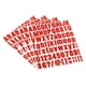 thumbnail image 1 of Kit de calcomanías de letras y números autoadhesivas de vinilo Uxcell, rojo, 81 piezas, 4 hojas, 1 of 5