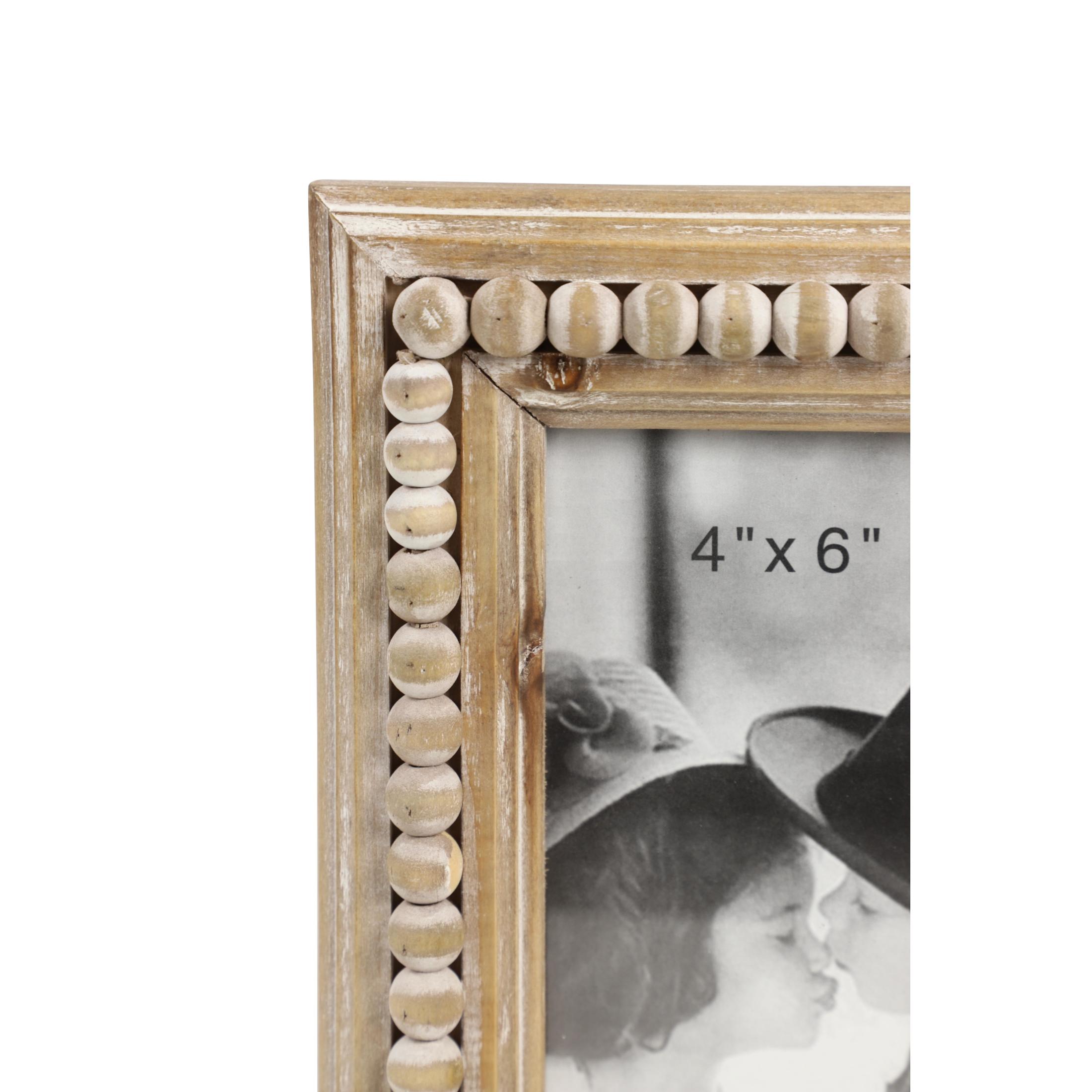 DecMode 3-Opening 4" x 6" Beaded Brown Photo Frame