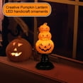 thumbnail image 5 of Stacked Jack-O’-Lantern Pumpkin Decoration – 3-Tier Light-Up Halloween Gourd Plastic – Indoor/Outdoor Fall Decor with Happy Ghost Faces – Cute Pumpkin Tower for Porch Tabletop, 5 of 6