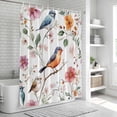 thumbnail image 5 of Orange Blue Birds Shower Curtain Set - 72" x 78" Washable Bathtub Curtain with 12 Hooks, Country Tree Branch Flowers Waterproof Fabric Stall Shower Curtains for Bathroom/Bathtub Décor, 5 of 6
