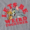 thumbnail image 2 of Tom and Jerry Weird Together Valentine Women's Crop Top T-Shirt, Athletic Heather, Large, 2 of 4