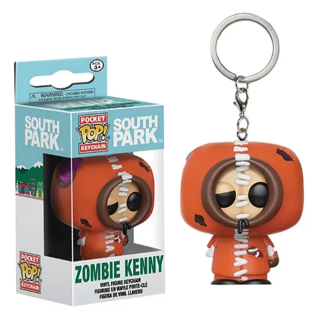 2025 FUNKO Pocket Pop Llaveros South Park Series ZOMBIE KENNY MYSTERION Stan con caja Llavero Figura de acción Juguete para decoración Regalo