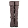 thumbnail image 4 of DbDk DF21 Women Suede Knee High Pointy Toe Snap Cuff Hidden Wedge Boot, 4 of 5