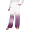 thumbnail image 2 of ZyeKqe Pajamas Pants for Women High Waisted Lounge Pants Wide Leg Striped Casual Comfy Sleep Bottoms, 2 of 3