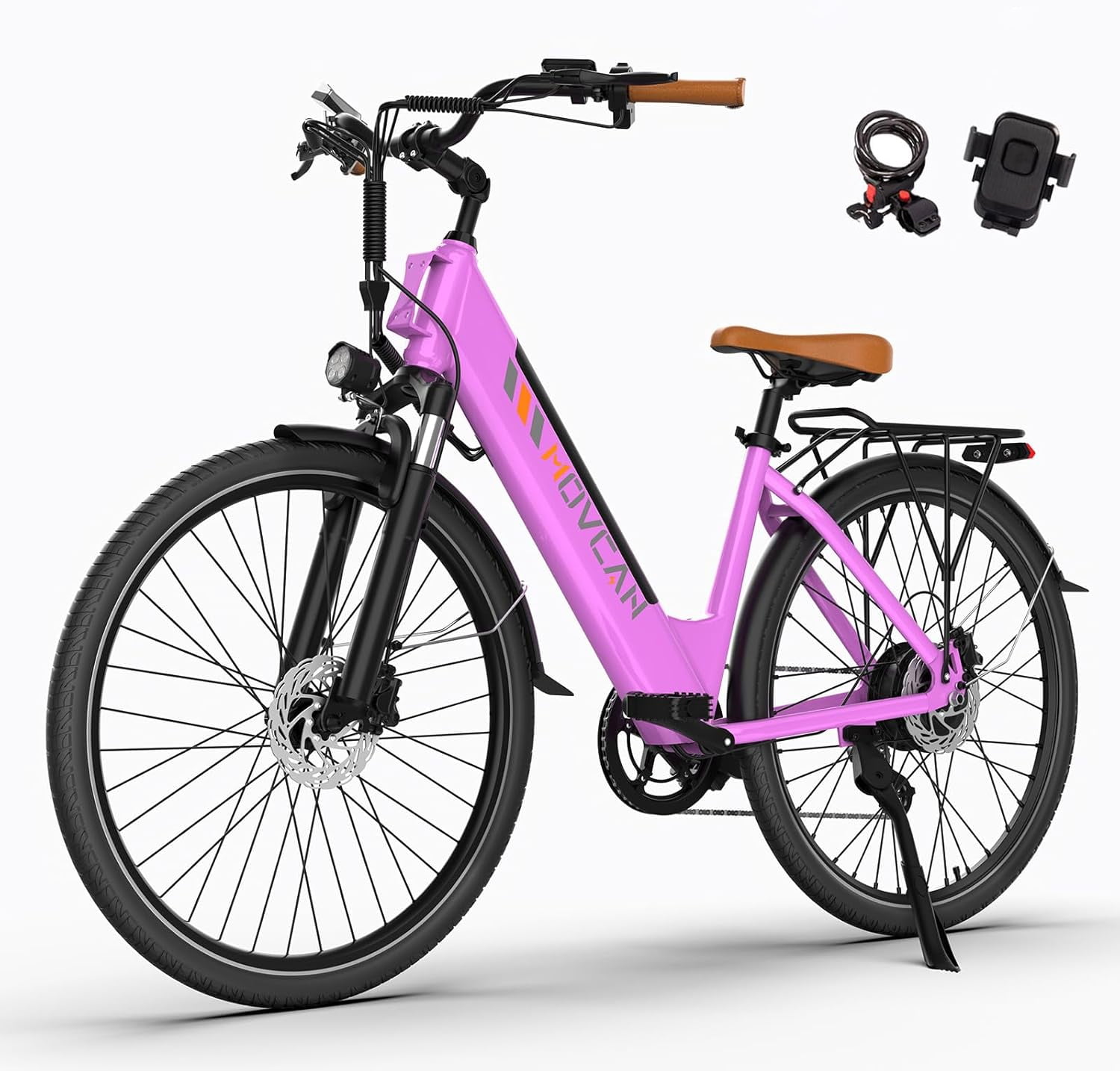 26" Commuter Electric Bike for Adults, 28 MPH Adult Electric Bicycles with New Shock Absorption, 1000W Motor, 48V 13Ah, 26" Unisex, UL 2849 Certified, Rose Red