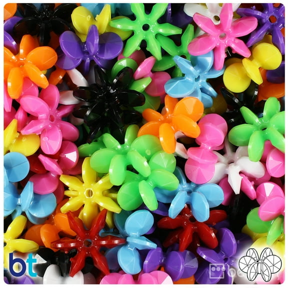 BeadTin Multi Opaque 18mm SunBurst Craft Beads (135pcs)