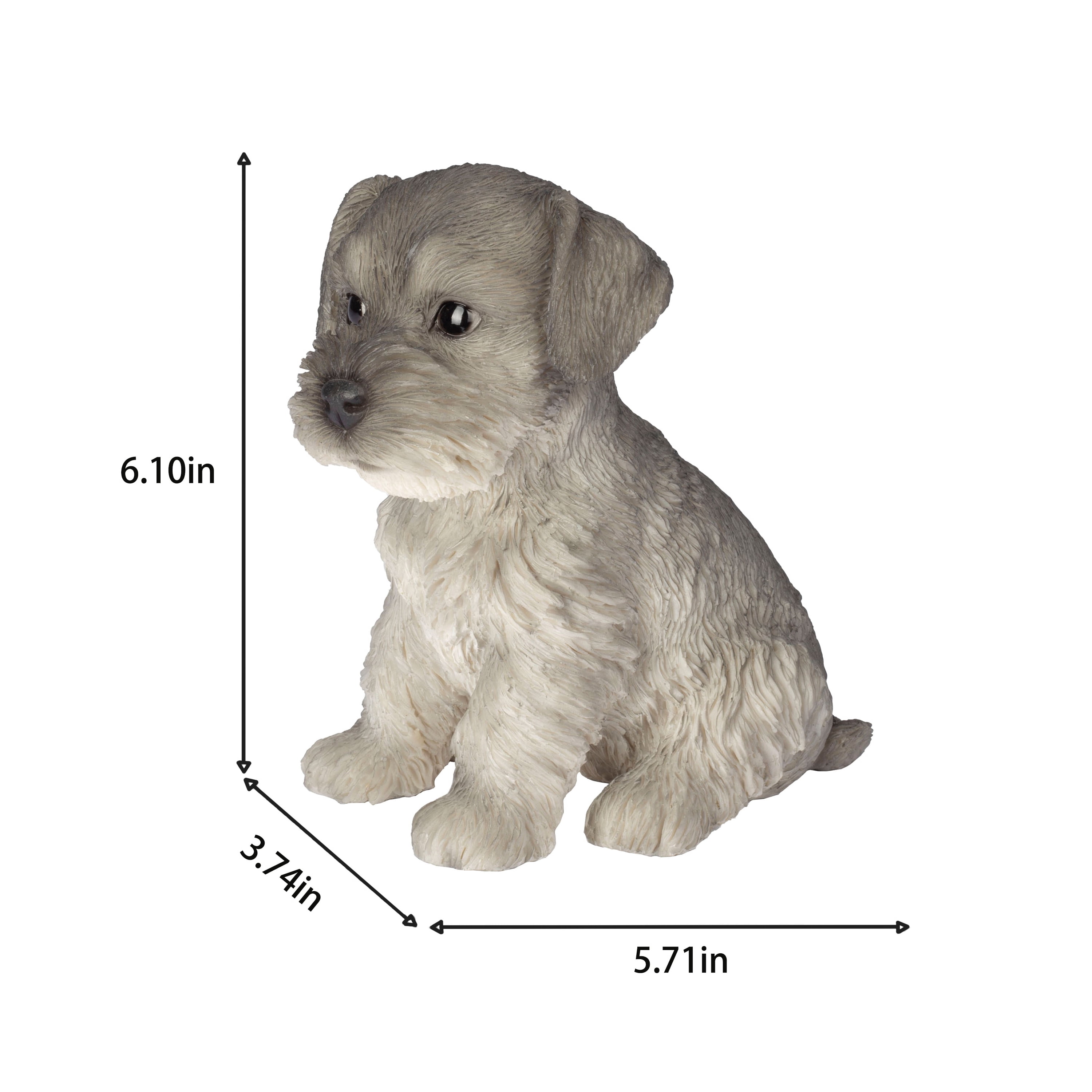 SOREAL Grey Schnauzer Decorative Puppy Figurine for Home & Garden Décor, Handpainted Polyresin Dog Statue, Realistic Design | Gift for Dog Lovers | Weather-Resistant Indoor/Outdoor Decor