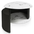 thumbnail image 5 of Furniture of America Talo Fluted Pedestal Triangle Storage Coffee Table, White Marble and Black, 5 of 21