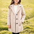 thumbnail image 5 of Dursoulink Wool Trench Coat for Kids Notched Lapel Mid-Long Overcoat with Pockets, Sizes 4Y-15Y, 5 of 9