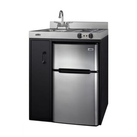 Summit All-in-One Kitchenette - Black - 30 x 24 in.