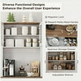 thumbnail image 3 of EDTara 71" Tall Kitchen Pantry Cabinet, Wooden Freestanding Hutch with 4 Doors, Adjustable Shelves, Microwave & Coffee Bar Station, 3 of 8