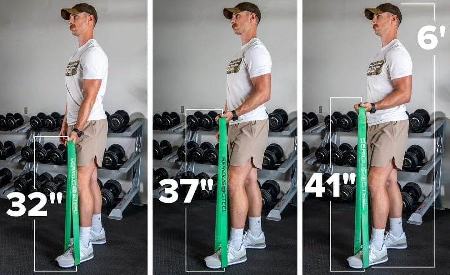 JJEAN-Serious Steel Fitness 37" Resistance Training Bands (Portable Exercise Band System Training Bands- Great for Individuals Looking for Tension Throughout The Exercise)