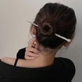thumbnail image 5 of Paquete de 6 palillos chinos para el pelo para mujer, palillos de metal para moños, palillos largos para el pelo, accesorios de peinado de moda (oro y plata), 17,2 cm, 5 of 5