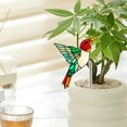 thumbnail image 3 of Acrylic Bird Planter with Figurine - Modern Desktop Succulent Pot & Office Decor, Eco-Friendly Mini Flower Vase Container for Small Plants/Craft Display, 3 of 5