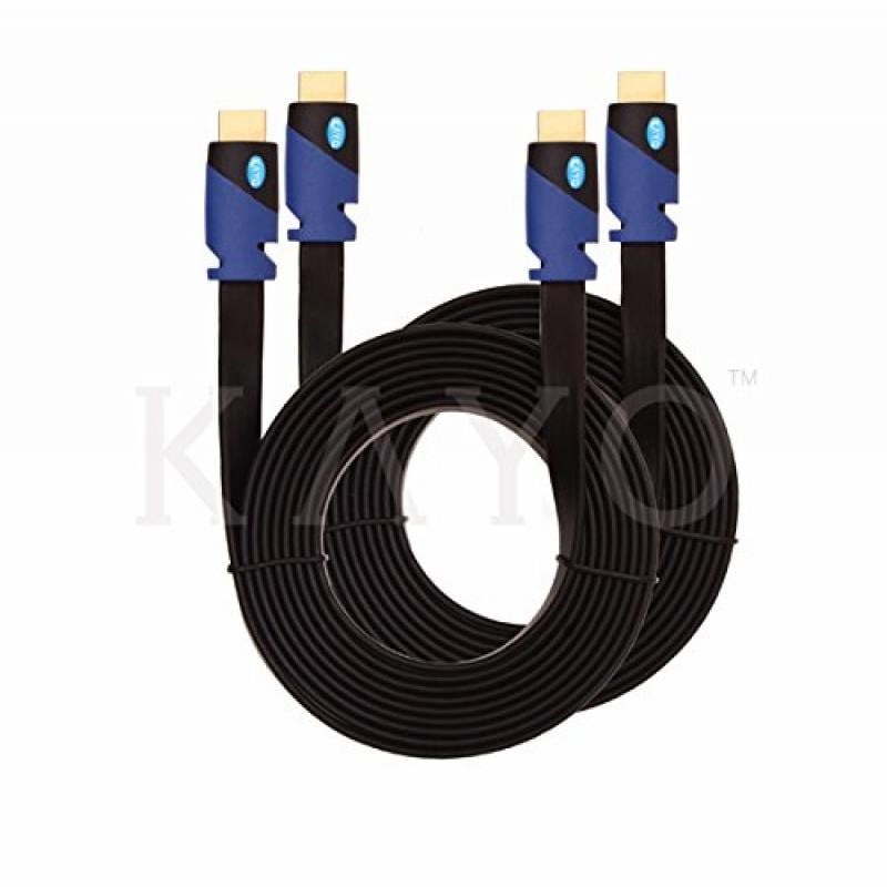 FLAT HDMI Cable 10 FT (2Pack) High Speed HDMI Cable (0.9m) Flat Wire