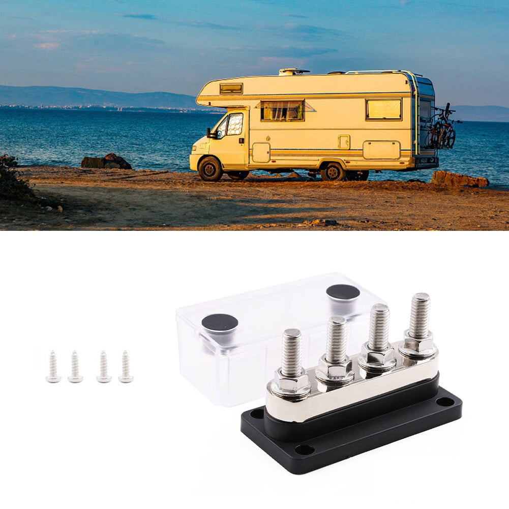 300A Heavy Duty 4X M10 Stud Terminal Busbar Distribution Block, Marine Battery