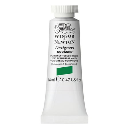UPC: 0000050947430 | Winsor & Newton Designers Gouache Color  14ml  Permanent Green Middle