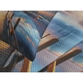 thumbnail image 4 of Ambesonne Life is Better at the Lake Quilted Bedspread Set 3 Pcs, Sunset, Queen Size, Orange Azure Blue, 4 of 5