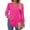 Hot Pink, variant on Women's 2025 Long Sleeve Tops Dressy Casual V Neck Tunic Shirts Loose Chiffon Work Blouse